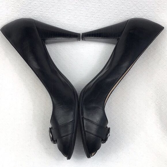 Coach Tatiana Peep Toe Black Heels - Picture 5 of 14